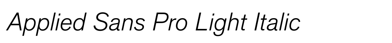 Applied Sans Pro Light Italic